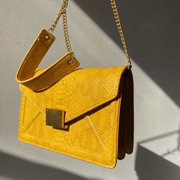 Snake print Yellow Summer bag - Picture 2 of 5